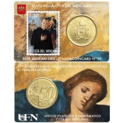 . 2015 VATICANO 50 CENTIMOS COINCARD Nº 6 COIN CARD EURO