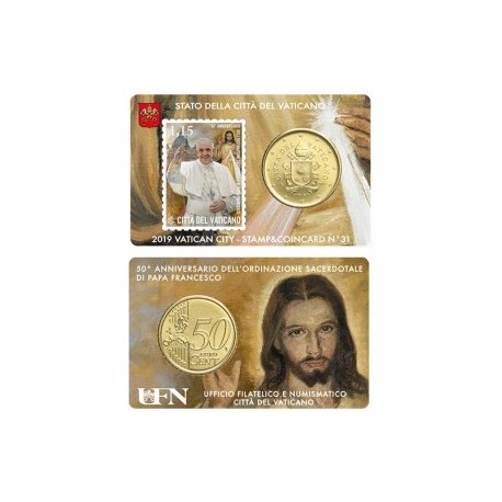 . 2015 VATICANO 50 CENTIMOS COINCARD Nº 6 COIN CARD EURO