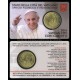 VATICANO 50 CENTIMOS 2014 BUSTO DEL PAPA FRANCISCO MONEDA DE LATON COINCARD Nº 5 Tirada 70.000