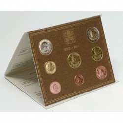 VATICANO CARTERA OFICIAL EUROS 2011 BU SET PAPA BENEDICTO XVI 1+2+5+10+20+50 CENTIMOS 1 EURO + 2 EUROS 2011 SC Divisionale