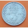 INGLATERRA 3 PENIQUES 1913 KING GEORGIUS V KM.813 A MONEDA DE PLATA MBC- UK 3 Pence silver