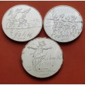 . .@3 MONEDAS + DEFECTOS@ Francia 10 EUROS 2014 LIBERTE- AGUALITE - FRATERNITE PLATA 17 gramos 333 mls.