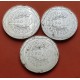 . .@3 MONEDAS + DEFECTOS@ Francia 10 EUROS 2014 LIBERTE- AGUALITE - FRATERNITE PLATA 17 gramos 333 mls.