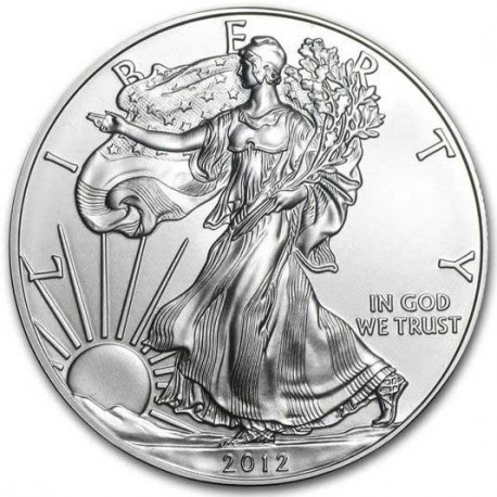 ESTADOS UNIDOS 1 DOLAR 2012 EAGLE LIBERTY PLATA SIN CIRCULAR Oz