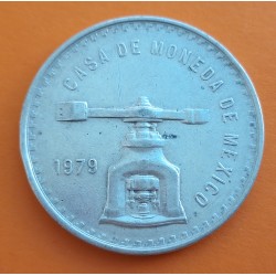 @ESCASA + IMPERFECCIONES@ MEXICO 1 ONZA 1979 BALANZA y PRENSA DE ACUÑAR KM.M49 MONEDA DE PLATA MBC silver coin OZ TROY OUNCE R/2