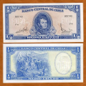 @ESCASA FIRMA del CAJERO@ CHILE 1/2 ESCUDO 1962 FERNANDO O´HIGGINGS Pick 134AA2 BILLETE SC Medio