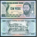 GUINEA BISSAU 100 PESOS 1990 TOTEM NATIVO - DOMINGO RAMOS - EDIFICIO PicK 11 BILLETE SC UNC BANKNOTE