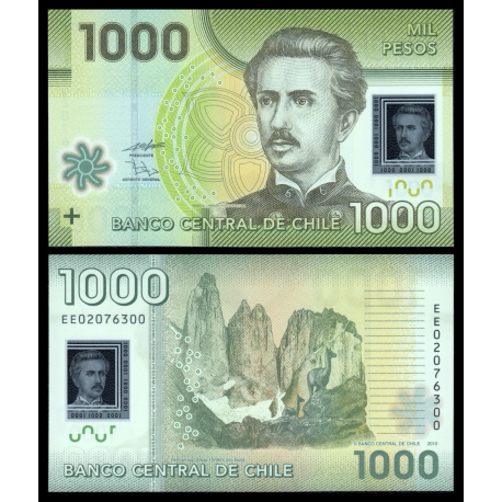 CHILE 1000 PESOS 2010 PARQUE NACIONAL TORRES DEL PAINE Pick 161.A BILLETE DE PLASTICO POLIMERO SC POLYMER BANKNOTE UNC