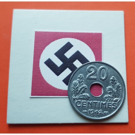 FRANCIA 20 CENTIMOS 1942 KM*900 ZINC III REICH NAZI WWII