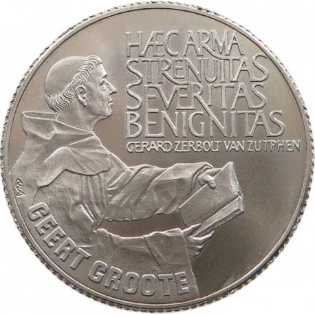 HOLANDA 2,50 ECUS 1990 BUSTO DE GEERT GROOTE DIACONO DE ROMA KM.X.26 MONEDA DE NICKEL SC The Netherlands 2-1/2