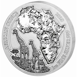 . .50 FRANCOS 2016 RWANDA SURICATO PLATA SC 1 Oz SILVER RUANDA