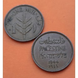 PALESTINA 1 MIL 1944 ESPIGA DE CEREAL KM.1 MONEDA DE BRONCE @ESCASA@ MANDATO de INGLATERRA Palestine WWII EPOCA NAZI