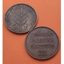 PALESTINA 2 MILS 1941 ESPIGA DE CEREAL KM.2 MONEDA DE BRONCE @ESCASA@ MANDATO de INGLATERRA Palestine WWII EPOCA NAZI