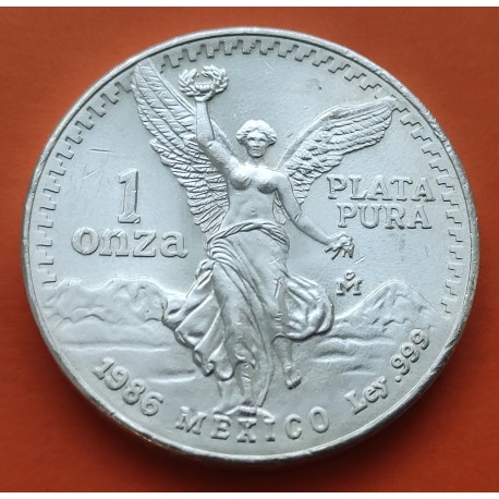 @LA DE LA FOTO@ MEXICO 1 ONZA 1991 ANGEL LIBERTAD MONEDA DE PLATA SC Mejico silver OZ OUNCE CAPSULA R/1