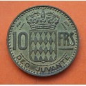 MONACO 10 FRANCOS 1950 RAINIERO III LATON KM*130 MBC++ Francs