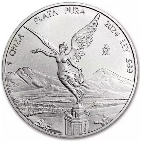 . 1 aaaacoin MEXICO 1 ONZA 2024 ANGEL LIBERTAD MONEDA DE PLATA 999 CÁPSULA SC silver coin OZ OUNCE