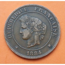 FRANCIA 5 CENTIMOS 1884 A DAMA ALEGORICA KM.821 MONEDA DE BRONCE MBC- @LIMPIADA@ France 5 Centimes