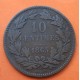 LUXEMBURGO 10 CENTIMOS 1865 A ESCUDO DEL REY GUILLERMO III KM.23.2 MONEDA DE BRONCE @ESCASA@ Luxembourg 10 Centimes