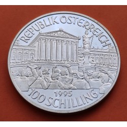 AUSTRIA 100 SCHILLINGS 1995 PARLAMENTO 1ª REPÚBLICA 1918 - 1938 KM.3034 MONEDA DE PLATA PROOF Osterreich silver