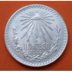 MEXICO 1 PESO 1944 GORRO FRIGIO KM.455 MONEDA DE PLATA SC- Mejico silver coin ESTADOS UNIDOS MEXICANOS R/2