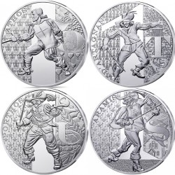 . 1 aaaaacoin @4 MONEDAS - LOS MOSQUETEROS@ FRANCIA 10 EUROS 2024 D'ARTAGNAN & MOUSQUETAIRES PLATA SC Estuche