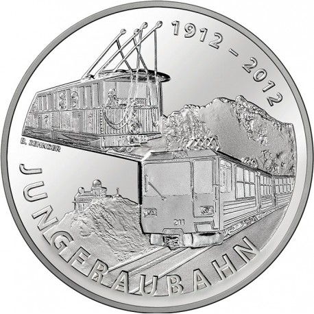 SUIZA 20 FRANCOS 2012 B PLATA JUNGFRAUBAHN FRANCS SWITZERLAND