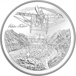 SUIZA 20 FRANCOS 2013 B AVIONETA PRIMER VUELO TRANSALPINO KM.147 MONEDA DE PLATA SC Switzerland silver