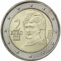 AUSTRIA 2 EUROS 2021 BERTHA VON SUTTNER MONEDA BIMETALICA SC @NO CONMEMORATIVA@ Osterreich 2€ coin