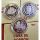 . 3 MONEDAS + ESTUCHES x España 2000 PESETAS 1997 CASA DE BORBON REY FELIPE V - LUIS I - FERNANDO VI PLATA 1ª SERIE