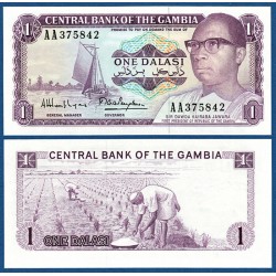 . GAMBIA 1 DALASI 1971 / 1987 Pick 1 SC BILLETE @RARO@