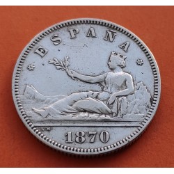 .GOB PROVISIONAL 2 PESETAS 1870 * 18/74 DEM PLATA MBC+ ESPAÑA