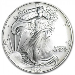 ESTADOS UNIDOS 1 DOLAR 1995 EAGLE LIBERTY MONEDA DE PLATA PURA SC $1 Dollar Coin USA UNITED STATES ONZA OZ OUNCE