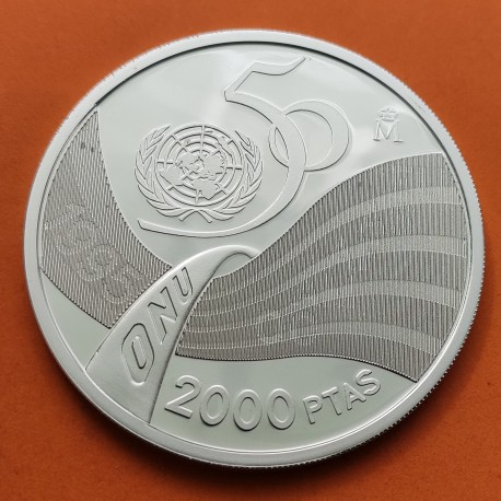 ...ESPAÑA 2000 PESETAS 1995 ONU 50 ANIVERSARIO PLATA OFERTA