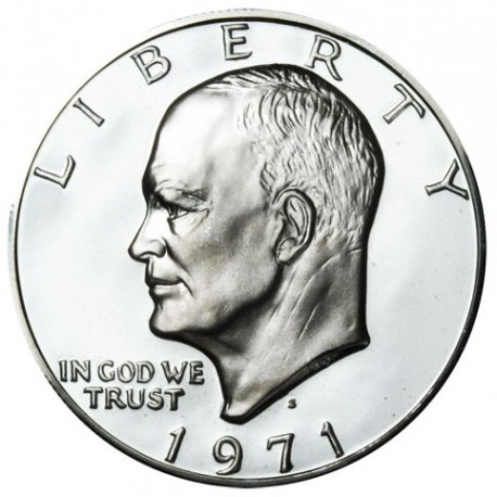 ESTADOS UNIDOS 1 DOLAR 1971 S PRESIDENTE EISENHOWER KM.203A MONEDA DE PLATA @PROOF - ESTUCHE@ USA Silver Dollar