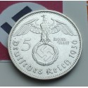 ALEMANIA 5 MARCOS 1936 F AGUILA y ESVASTICA NAZI III REICH KM.94 MONEDA DE PLATA Germany 5 Reichsmark R/2