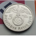 ALEMANIA 5 MARCOS 1938 A AGUILA y ESVASTICA NAZI III REICH KM.94 MONEDA DE PLATA EBC- Germany 5 Reichsmark R/2