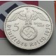 ALEMANIA 5 MARCOS ESVASTICA NAZI 1936 A PLATA III REICH @LUJO@