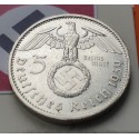 ALEMANIA 5 MARCOS 1939 A AGUILA y ESVASTICA NAZI III REICH KM.94 MONEDA DE PLATA EBC- Germany 5 Reichsmark R/3