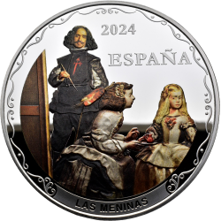 . 1 aaaaacoin @19/NOV. Envío@ VELAZQUEZ x ESPAÑA 50 EUROS 2024 Cincuentín PLATA PROOF COLORES ESTUCHE FNMT