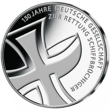 ALEMANIA 10 EUROS 2015 Ceca J DISEÑO CRUZ ROJA y ESCUDO MONEDA DE NIQUEL SIN CIRCULAR