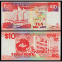 SINGAPUR 10 DOLARES 1988 BARCO PALARI Pick 20 BILLETE SC @ESCASO@ Singapore UNC BANKNOTE