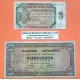 . 2 Billetes x ESPAÑA 5 PESETAS 1938 BURGOS F 3305847 Pick 100A + 100 PESETAS 1938 CASA DEL CORDON Serie D 5206683 Pick 113