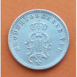 @ESCASA@ NORUEGA 10 ORE 1899 LEON RAMPANTE del REY OSCAR II y ESCUDO KM.350 MONEDA DE PLATA Norway silver