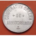 ARRIGORRIAGA 2 PESETAS 1938 aprox. FICHA DE COOPERATIVA OBRERA MONEDA DE ALUMINIO SC- GUERRA CIVIL EUSKADI VIZCAYA