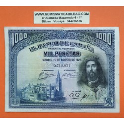 ESPAÑA 1000 PESETAS 1928 REY FERNANDO III Sin serie 0712831 Pick 78 BILLETE MBC- Spain banknote