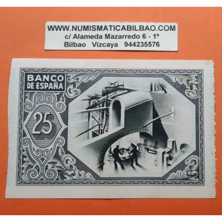 BILBAO 25 PESETAS 1937 BANCO DEL COMERCIO 154048 @ESCASO@ BILLETE de EUZKADI Pick S.563 España