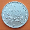 FRANCIA 1 FRANCO 1918 SEMEUSE - SEMBRADORA KM.844.1 MONEDA DE PLATA EBC France 1 Franc silver coin