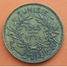 TUNEZ 1 FRANCO 1945 TUNISIE BON POUR 1 FRANC PROTECTORAT FRANCAIS KM.247 MONEDA DE LATON MBC Francia WWII