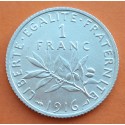 .FRANCIA 1 FRANCO 1916 SEMEUSE PLATA SC SILVER FRANCE