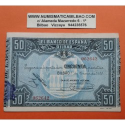 BILBAO 50 PESETAS 1937 CAJA DE AHORROS VIZCAINA Sin Serie 062642 BILLETE de EUZKADI Pick S.564 España